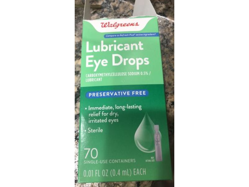 Walgreens Lubricant Eye Drops, Preservative Free, 0.01 fl oz/0.4 mL