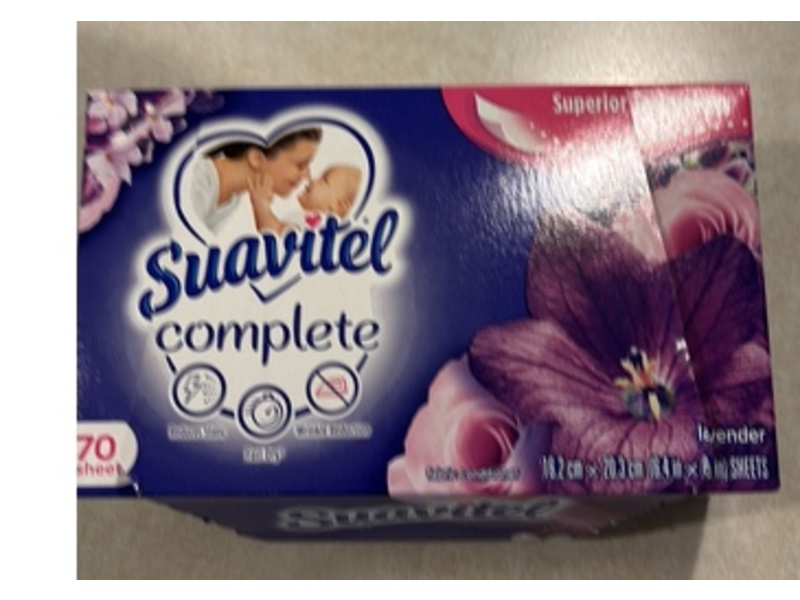Suavitel Complete Fabric Conditioner Sheets, Lavender, 70 Count, Pack Of 18