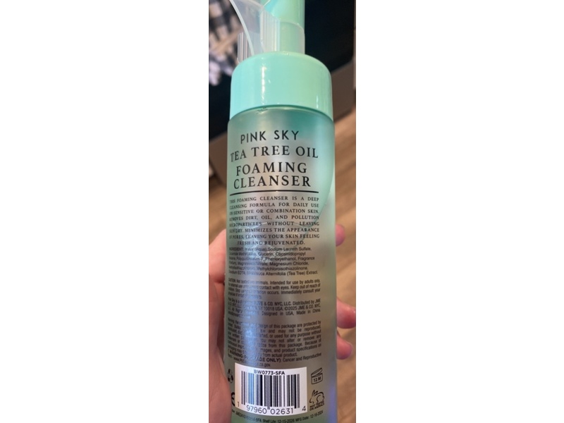 Pink Sky Clarify Foaming Cleanser, Tea Tree Oil, 6.08 fl oz/180 mL