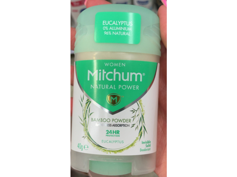 Mitchum Invisible Solid Deodorant Stick, Eucalyptus Scent, 40 g