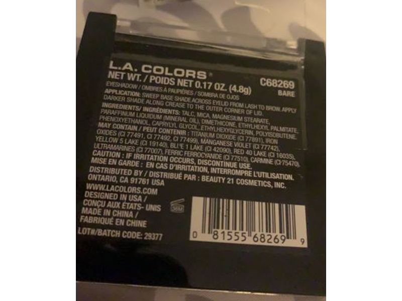 L.A Colors Bare Eyeshadow, 0.17 oz/4.8 g
