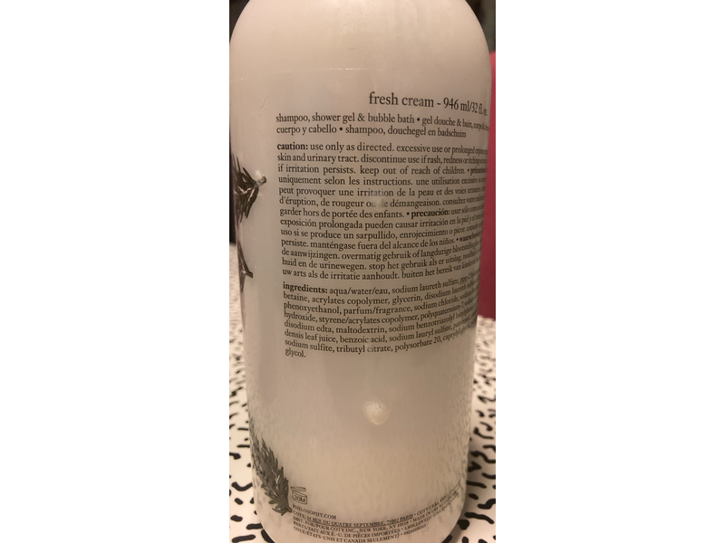 Philosophy Fresh Cream Shampoo + Shower Gel & Bubble Bath, 32 fl oz/946 mL