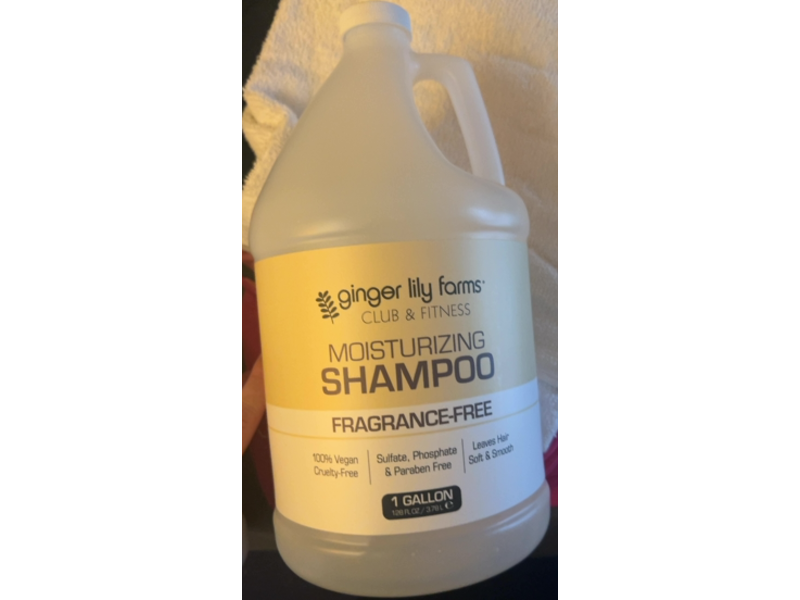 Ginger Lily Farms Club & Fitness Moisturizing Shampoo, Fragrance-Free, 128 fl oz/3.78 L