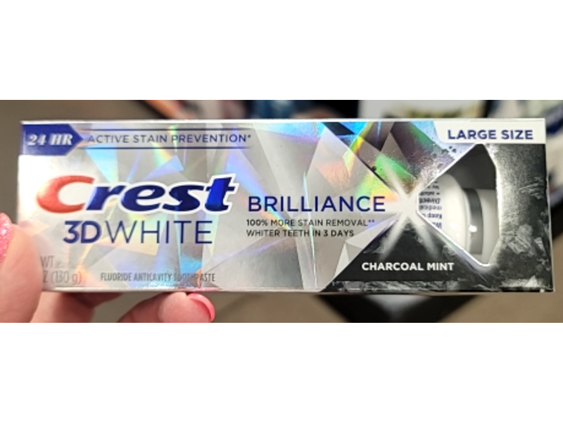 Crest 3D White Brilliance Toothpaste, Charcoal Mint, 4.6 oz/130 g