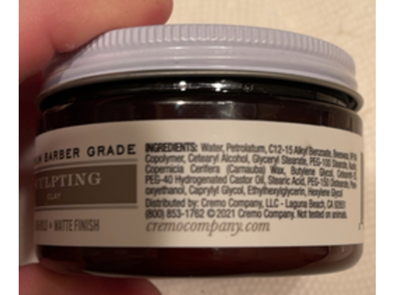 Cremo Premium Barber Grade Hair Styling Sculpting Clay, 0.4 fl oz/113 g