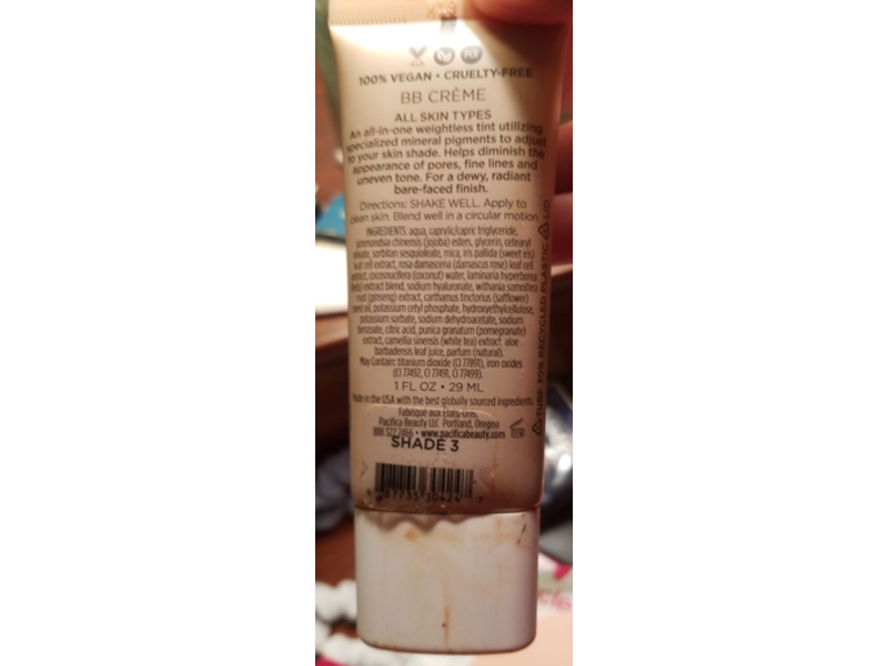 Pacifica Alight Multi-Mineral bb cream, shade 3, 1 fl oz/30 mL