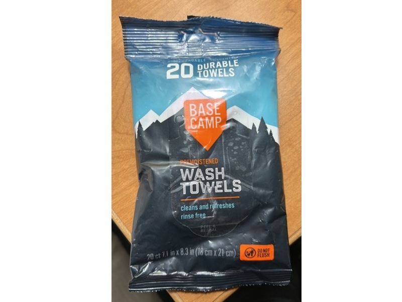 Dead Down Wind Base Camp Premoistened Wash Towels, Unscented, 20 Count