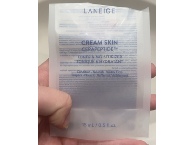 Laneige Cream Skin Toner & Moisturizer, Cerapeptide, 0.5 fl oz/15 mL