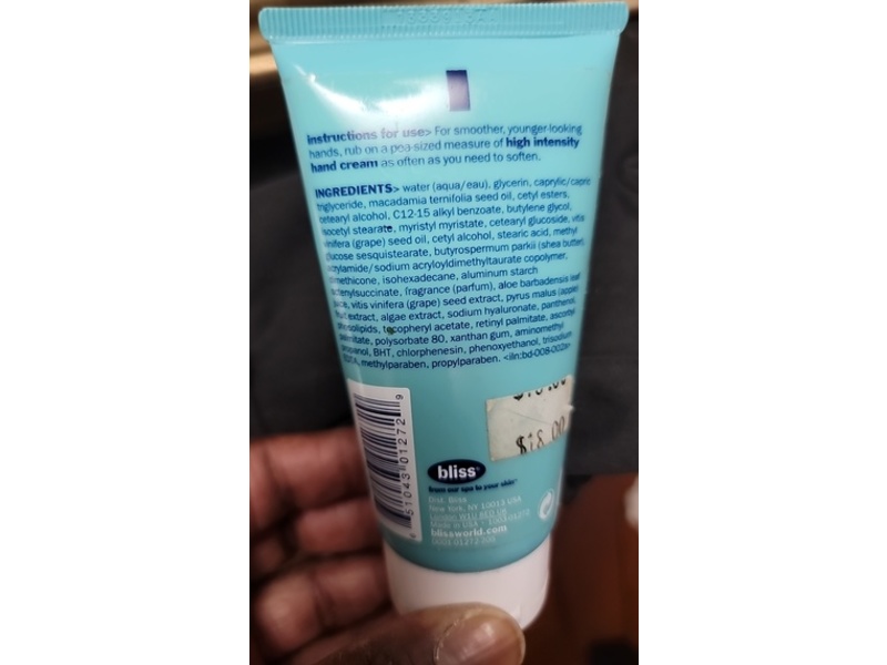 Bliss Hand Cream, Macadamia Oil + Grapeseed Extract, 2.5 fl oz/75 mL