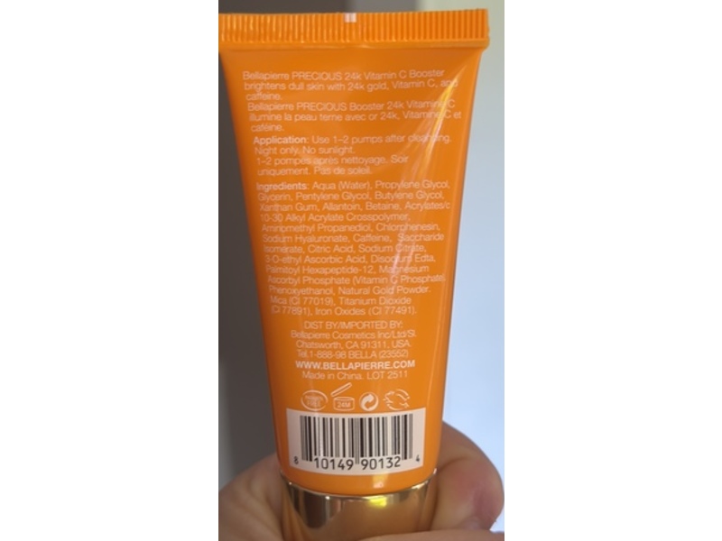 Bellapierre Precious Brightening Vitamin C Booster, 24K Gold, Vitamin C, Caffeine, 1.01 fl oz/30 mL