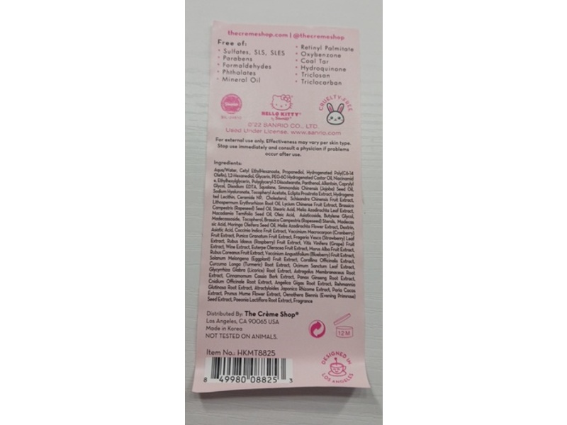 The Creme Shop Creme X Hello Kitty Pure Cure Strawberry Milk Toner, 6.76 fl oz/200 mL