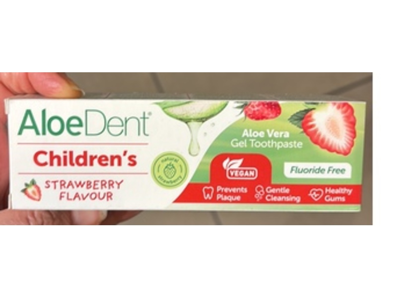 AloeDent Children's Gel Toothpaste, Strawberry Flavour, 50 mL