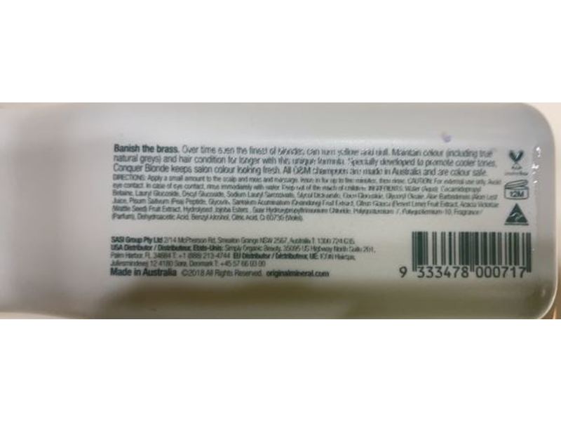 Original Mineral Conquer Blonde Silver Shampoo, 8.4 oz