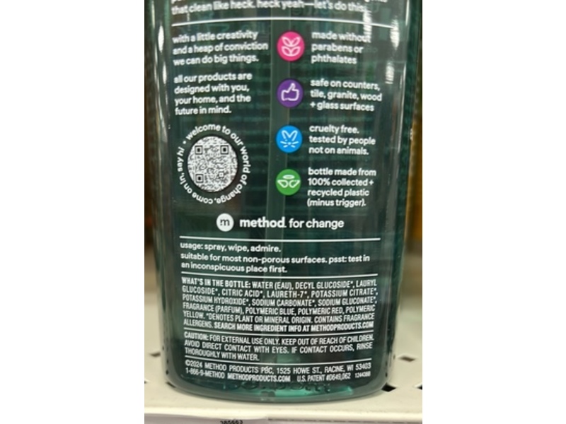 Method All Purpose Cleaner, Eucalyptus + Rosemary, 28 fl oz/828 mL