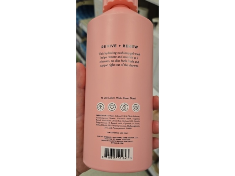 Billie Reviving+Renewing Body Wash, Retinol & Niacinamide, Revive, 18 fl oz