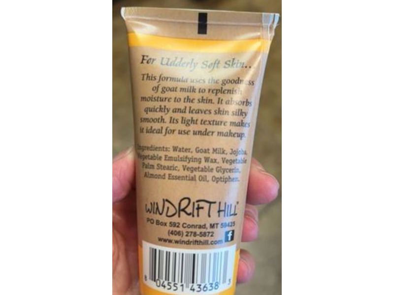 Windrift Hill Moisturizing Goat Milk Lotion, Goats N' Oats, 2 fl oz/60 mL