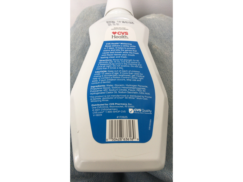 CVS Health Whiting Rinse, Fresh Mint, 32 fl oz/946 mL