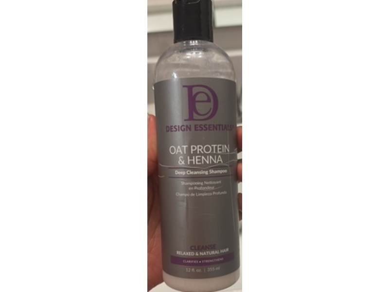 Design Essentials Deep Cleansing Shampoo, Oat Protein & Henna, 12 fl oz/355 mL