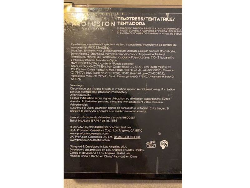 Profusion Cosmetics Temptress Eyeshadow Palette, 0.92 oz/26 g