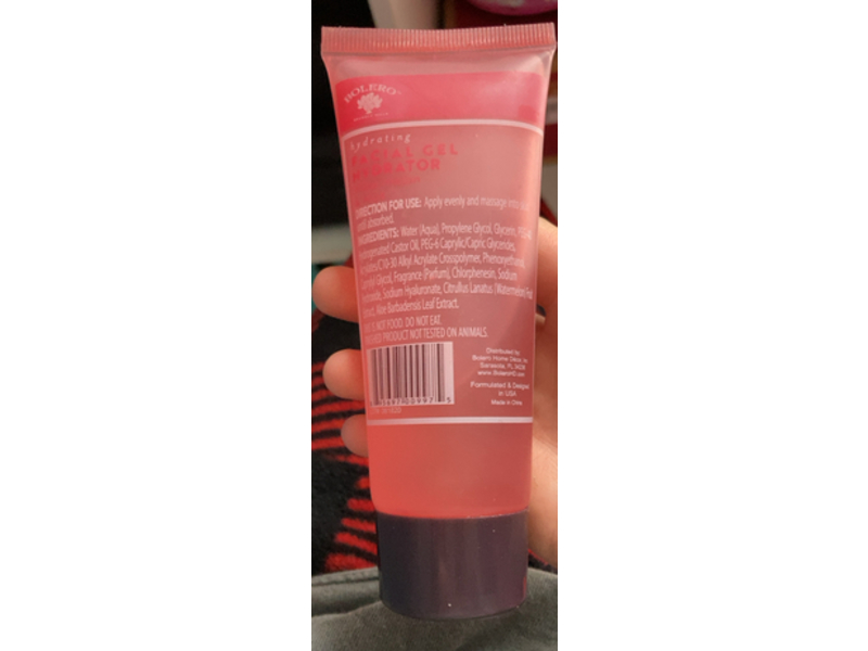 Bolero Facial Gel Hydrator, Watermelon & Aloe, 25 fl oz/75 mL