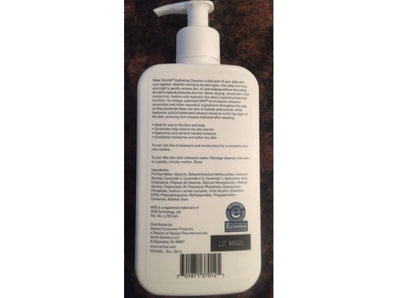CeraVe Hydrating Cleanser, 12 fl oz/355 mL
