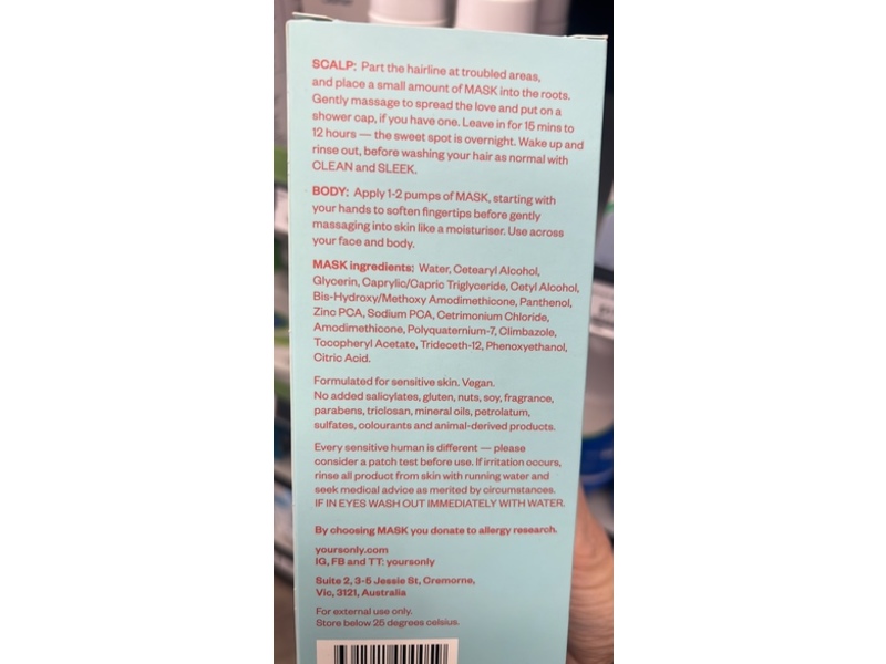 Yours Only Face & Scalp + Body Mask, 500 mL