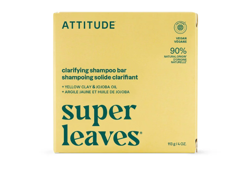 Attitude Clarifying Shampoo Bar, Jojoba Oil & Yellow Clay, Earl Grey & Fresh Cucumber Scent, 4 oz/114 g
