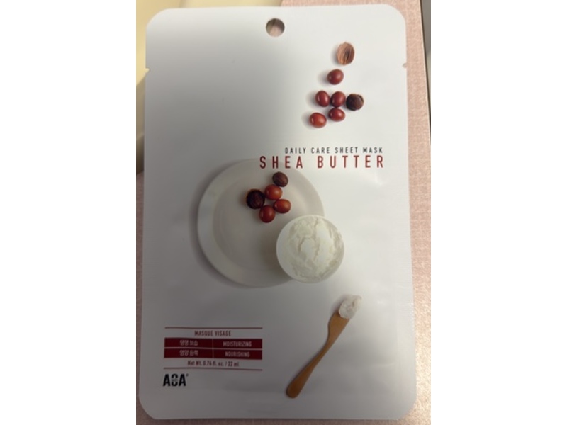 AOA Skin Daily Care Sheet Mask, Shea Butter, 0.74 fl oz/22 mL