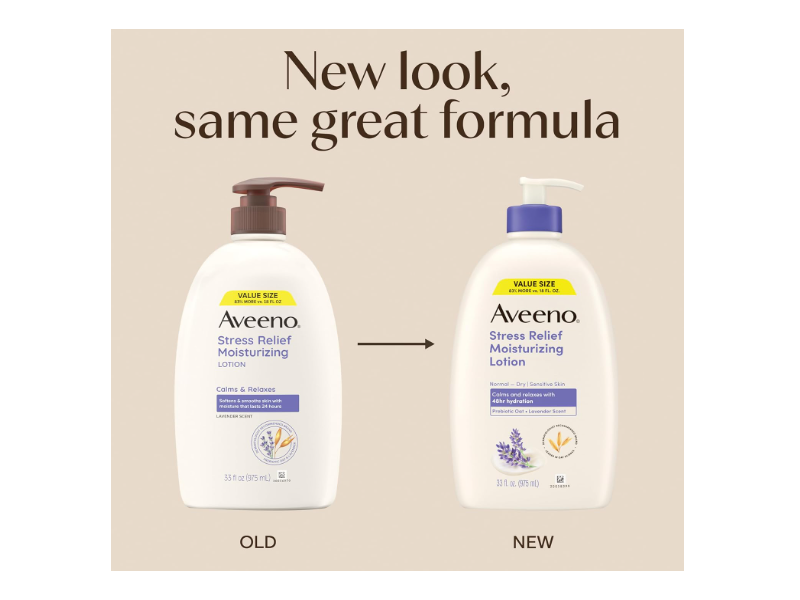 Aveeno Stress Relief Moisturizing Lotion, Lavender Scent, 18 fl oz/532 mL