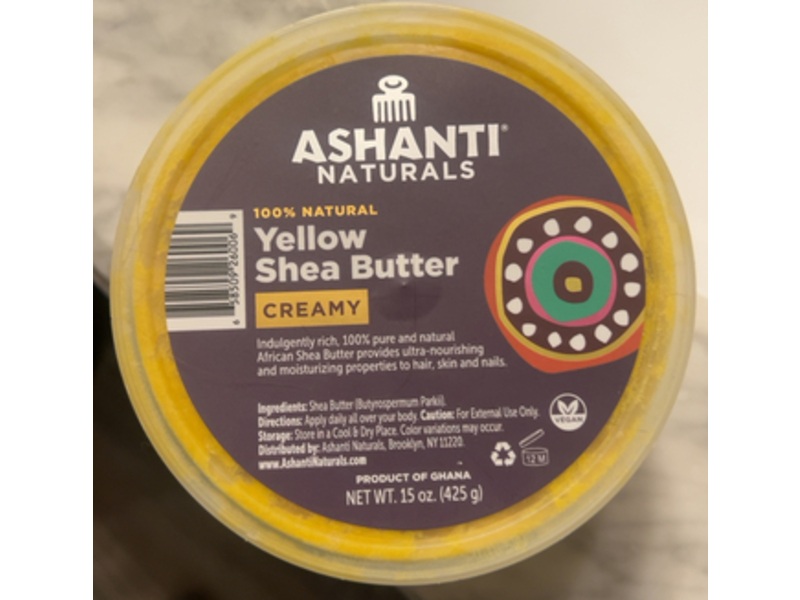 Ashanti Naturals Creamy Yellow Shea Butter, 15 oz/425 g