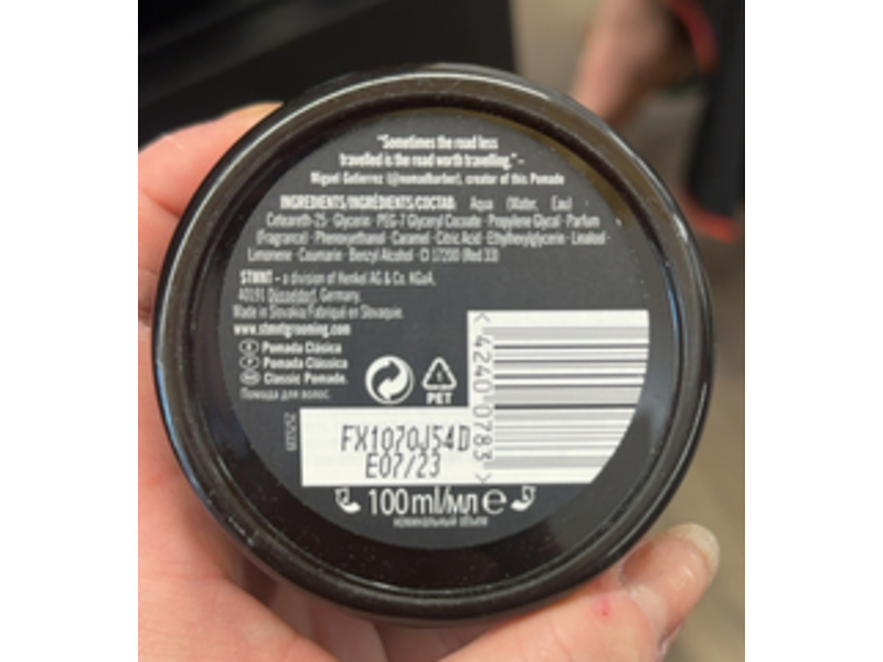 STMNT Grooming Classic Pomade, 3.38 fl oz/100 mL