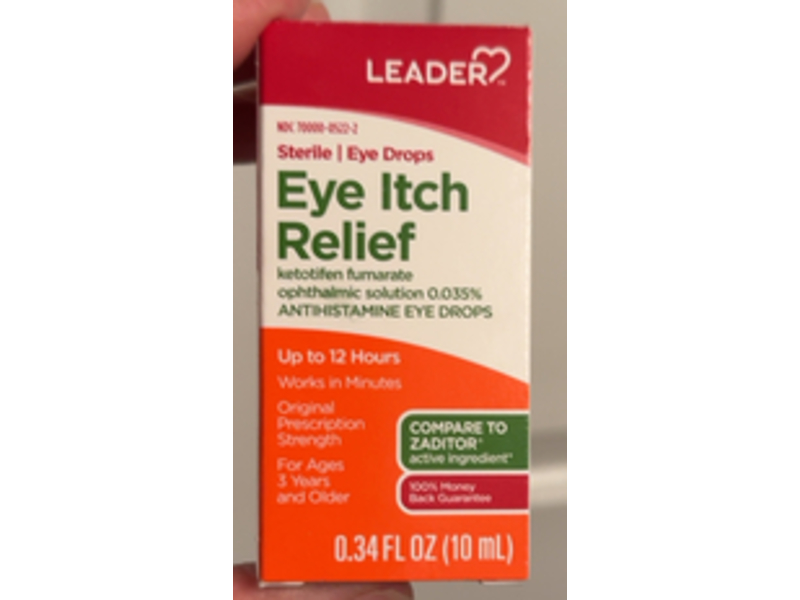 Leader Eye Itch Relief Drops, 0.34 fl oz/10 mL
