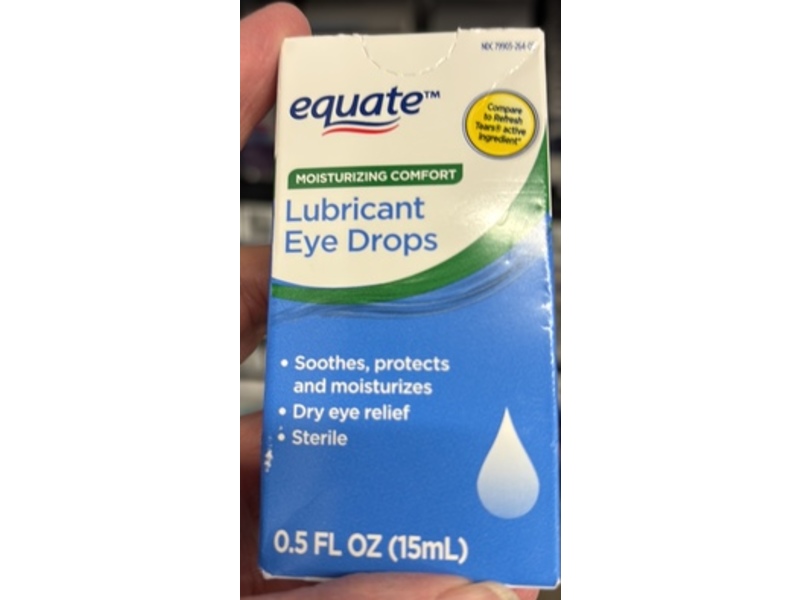 Equate Moisturizing Comfort Lubricant Eye Drops, 0.5 fl oz/15 mL