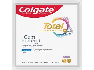 Colgate Total Gum Protect Whitening Toothpaste, 3 oz/85 g, 4 Pack