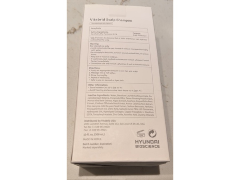 Vitabrid Scalp Shampoo, 10 fl oz/300 mL