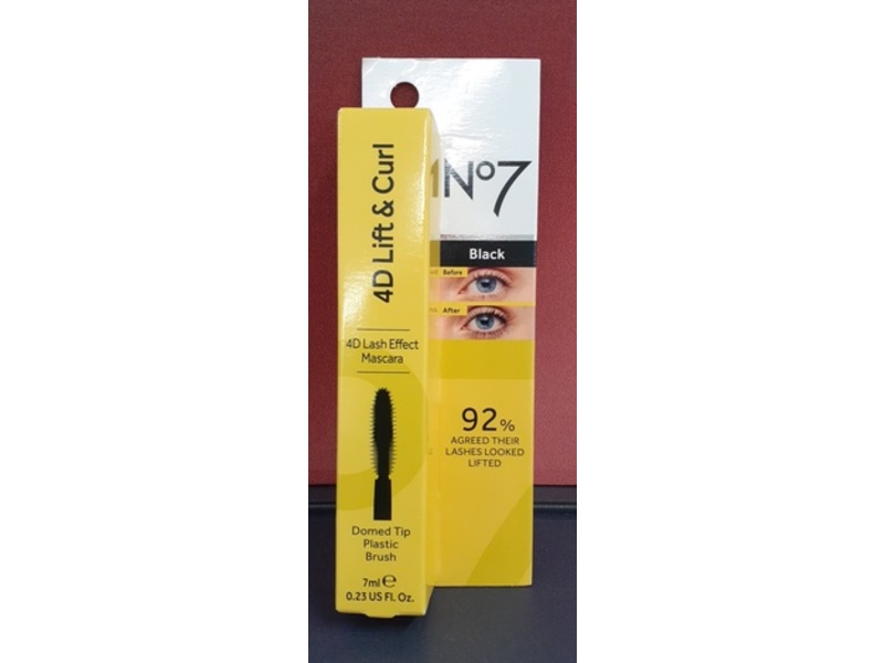 No7 4D Lift & Curl Mascara, Black, 0.23 fl oz/7 mL