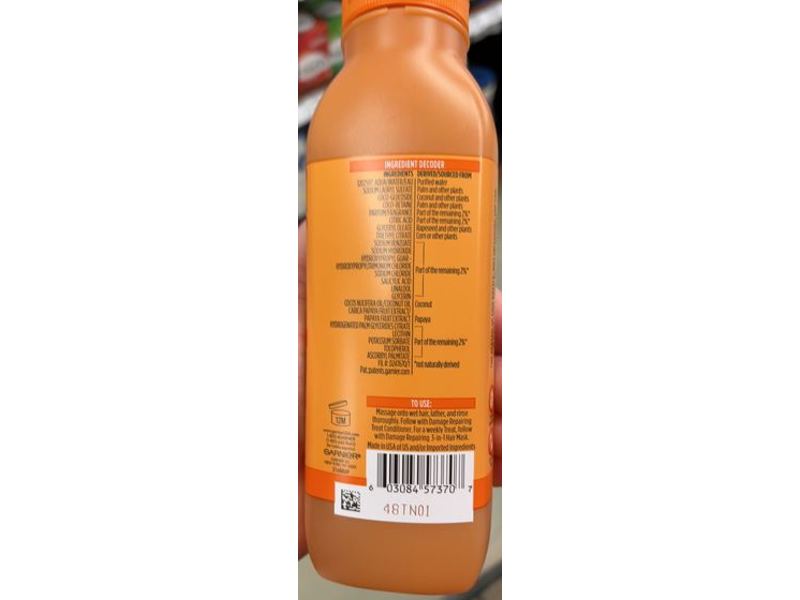 Garnier Fructis Damage Repairing Treat Shampoo, Papaya Extract, 11.8 fl oz/350 mL