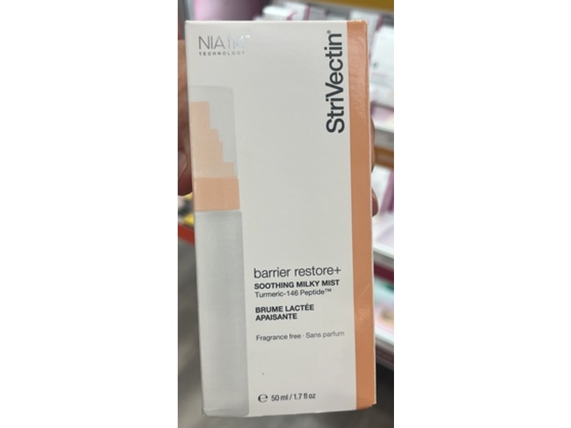 Strivectin Barrier Restore+ Soothing Milky Mist, Turmeric 146 Peptide, Fragrance Free, 1.7 fl pz/50 mL