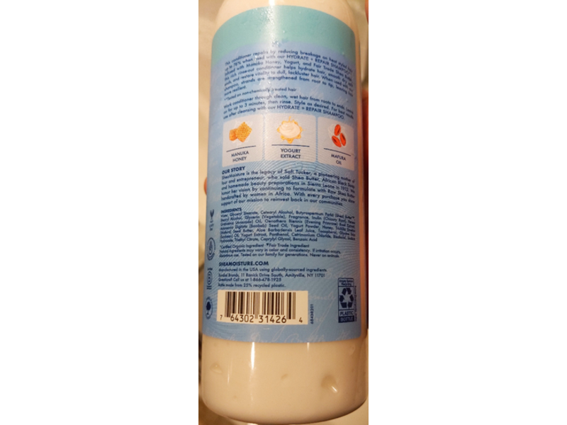 SheaMoisture Hydrate + Repair Conditioner, Manuka Honey & Yogurt,19.3 fl oz/586 mL
