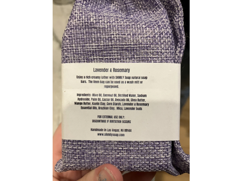 Shmily Soap Co. Natural Soap Bar, Lavender & Rosemary, 6 oz/170 g