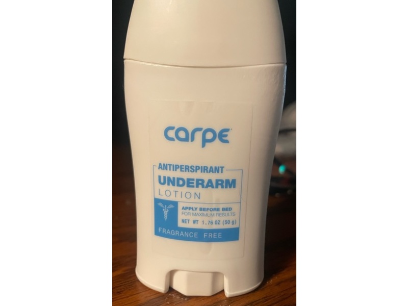 Carpe Antiperspirant Underarm Lotion, Fragrance Free, 1.76 oz/50 g