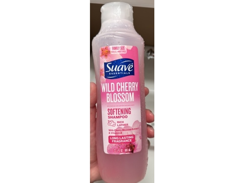 Suave Softening Shampoo, Wild Cherry Blossom, 22.5 fl oz/665 mL, Pack Of 6