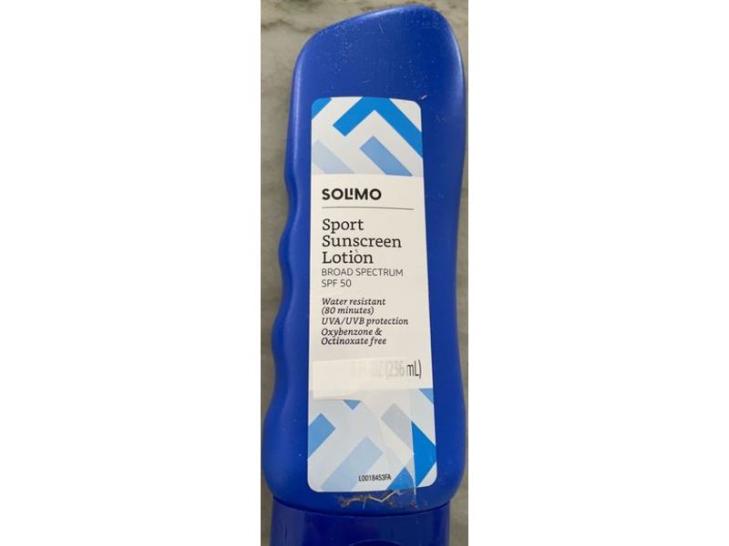 Solimo Sport Sunscreen Lotion, SPF 50, 8 fl oz/256 mL
