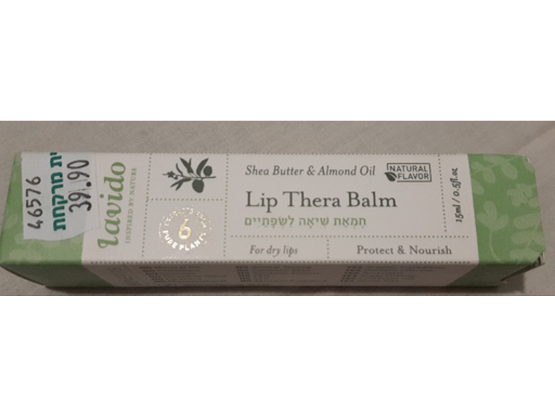 Lavido Lip Thera Balm, Shea Butter & Almond Oil, 0.5 fl oz/15 mL