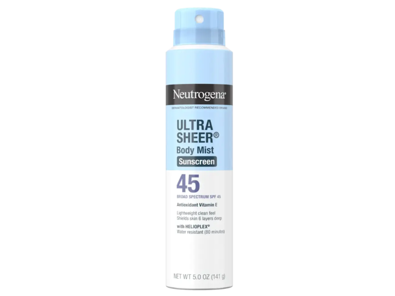 Neutrogena Ultra Sheer Body Mist Sunscreen, SPF 45, 5 oz/141 g