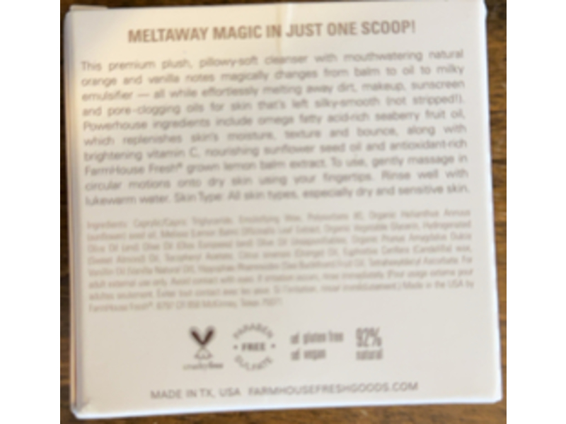 FarmHouse Fresh Make It Melt Silky Milk Cleansing Balm, 3 fl oz/89 mL