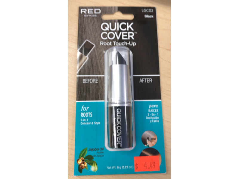 Red By Kiss Quick Cover Root Touch - Up Stick, Lgc02 Black, 0.21 oz/6 g