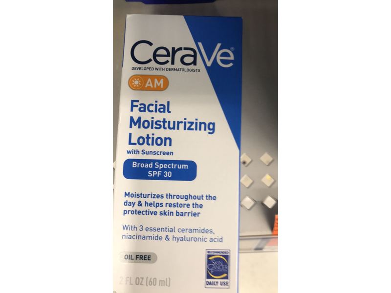 CeraVe AM Facial Moisturizing Lotion with Sunscreen, SPF 30, 2 fl oz (60 mL)