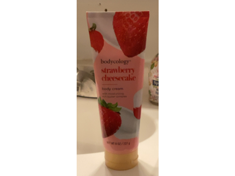 Bodycology Moisturizing Rich Butter Complex Body Cream, Strawberry Cheesecake, 8 oz/227 g