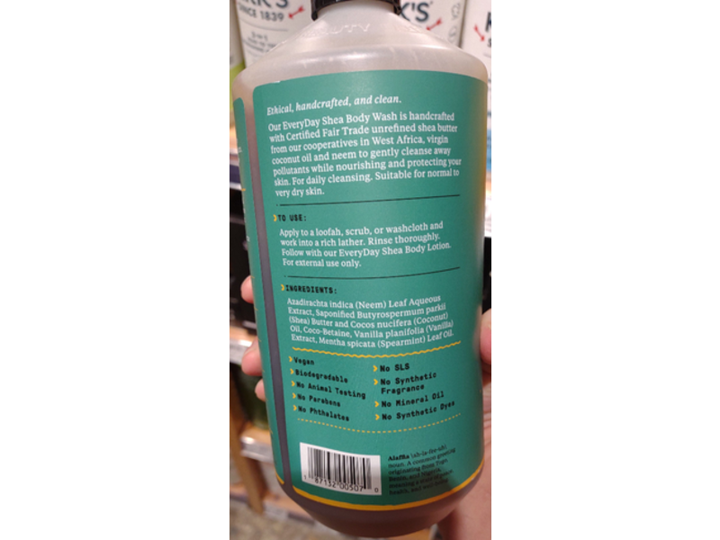 Alaffia Every Day Shea Body Wash, Unrefined Shea Butter, 32 fl oz/950 mL